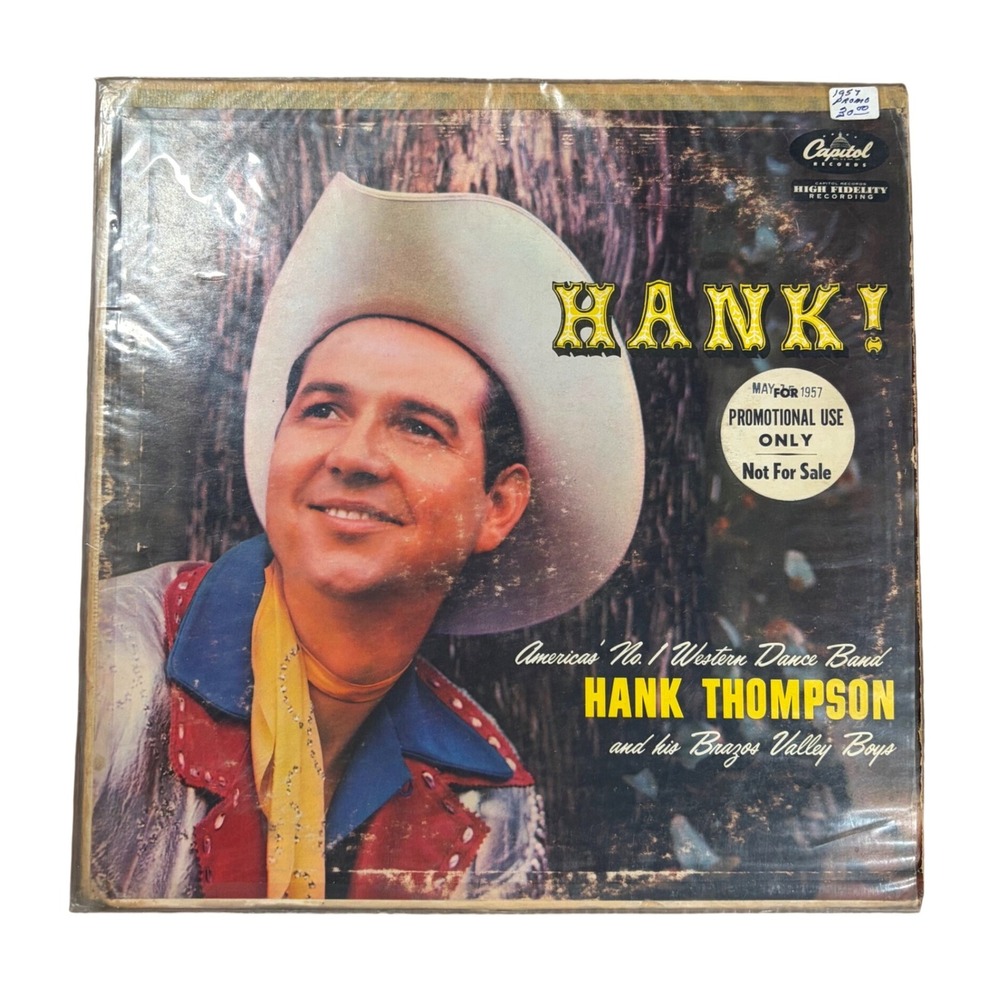 RARE Hank Thompson Hank! 1957 Promo Vinyl LP Capitol Brazos Valley Boys Country